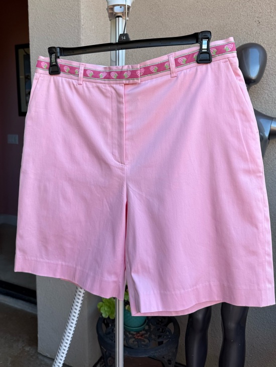 Lilly Pulitzer Pants - Lilly Pulitzer Pastel Pink Bermuda Shorts with Strawberry Ribbon NWT